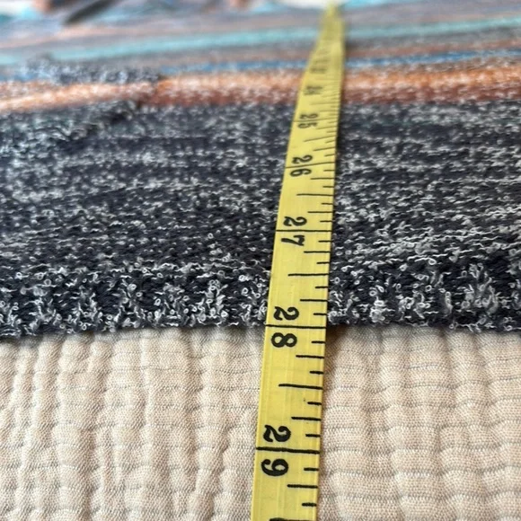 Naturals Striped Multicolor Knit Hoodie Sweater Beachy Oversized Lightweight 2X - Picture 9 of 9